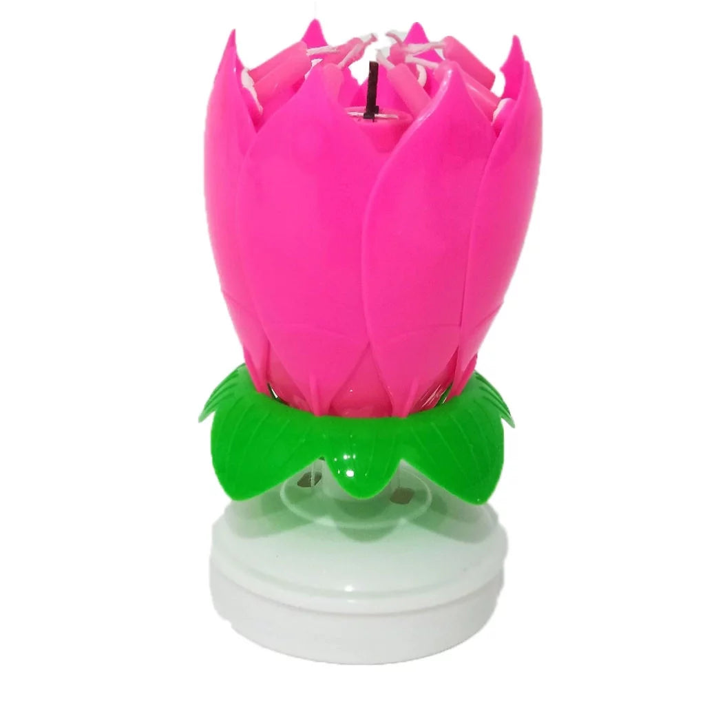 Music Candle Double Flower Blossom