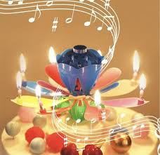 Music Candle Double Flower Blossom