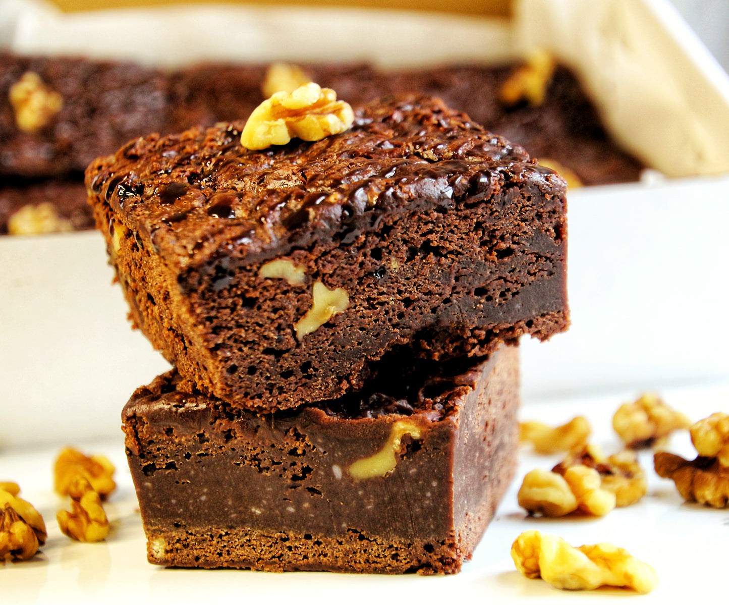 Walnut Brownies, Vegan